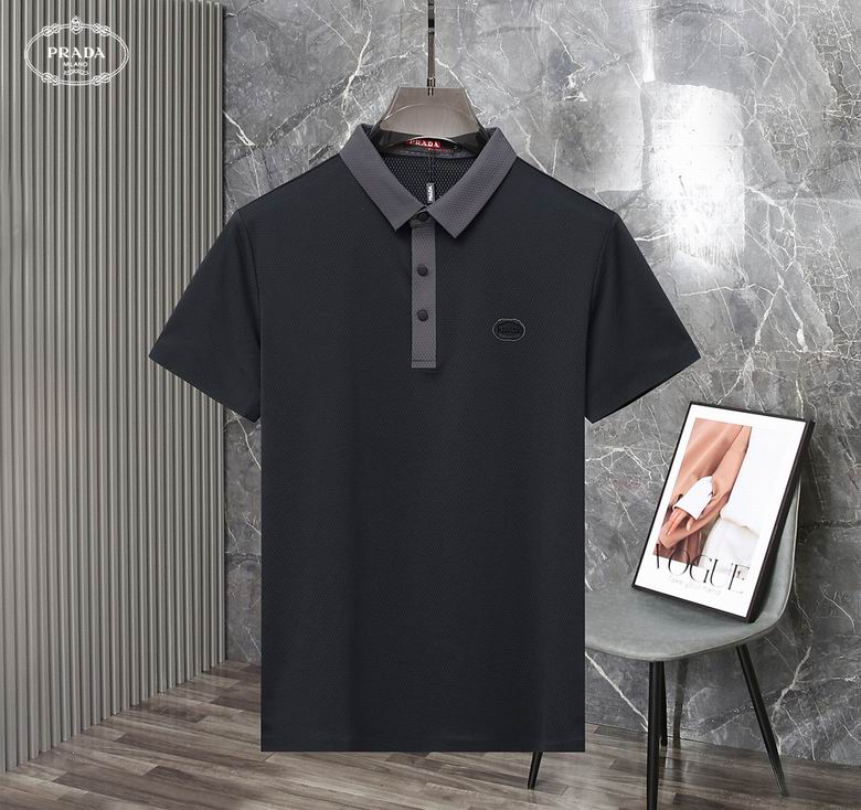 Wholesale Cheap P rada Short Sleeve Lapel T Shirts for Sale