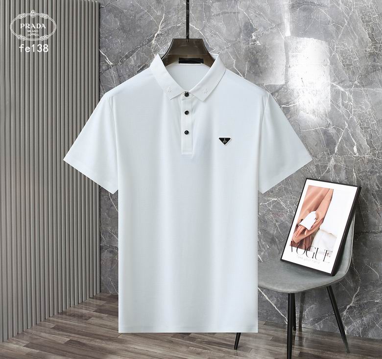 Wholesale Cheap P rada Short Sleeve Lapel T Shirts for Sale
