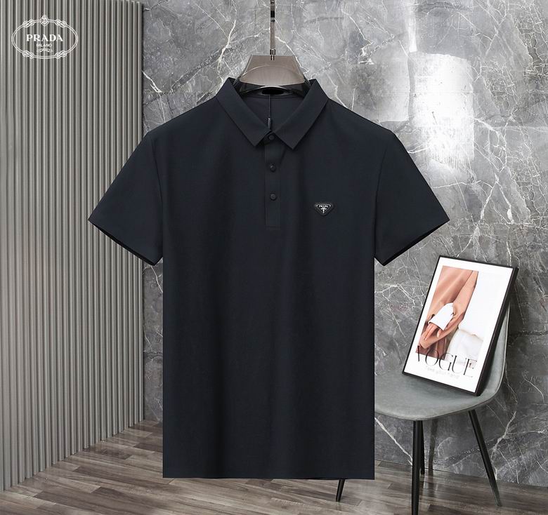 Wholesale Cheap P rada Short Sleeve Lapel T Shirts for Sale