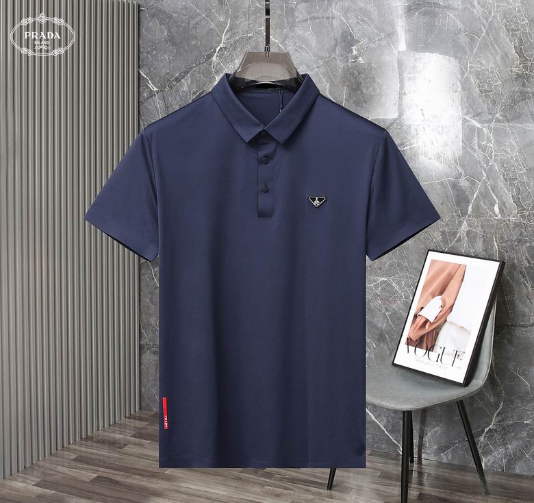 Wholesale Cheap P rada Short Sleeve Lapel T Shirts for Sale