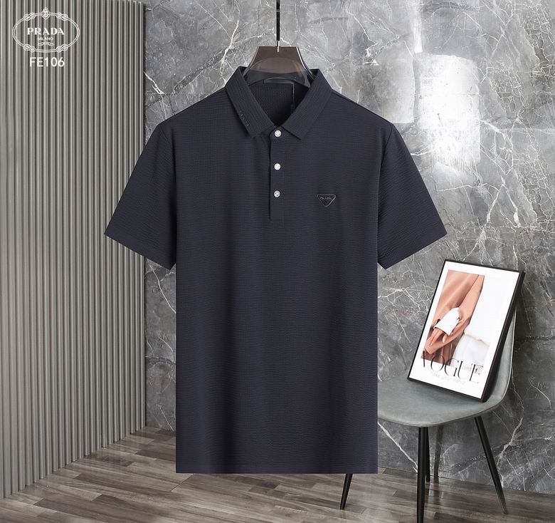 Wholesale Cheap P rada Short Sleeve Lapel T Shirts for Sale