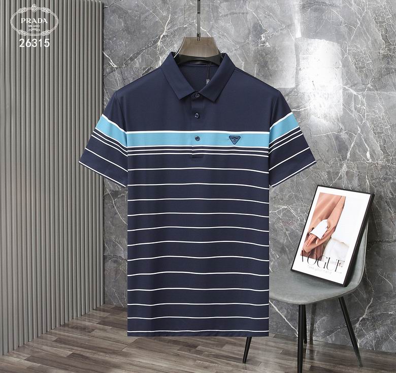 Wholesale Cheap P rada Short Sleeve Lapel T Shirts for Sale
