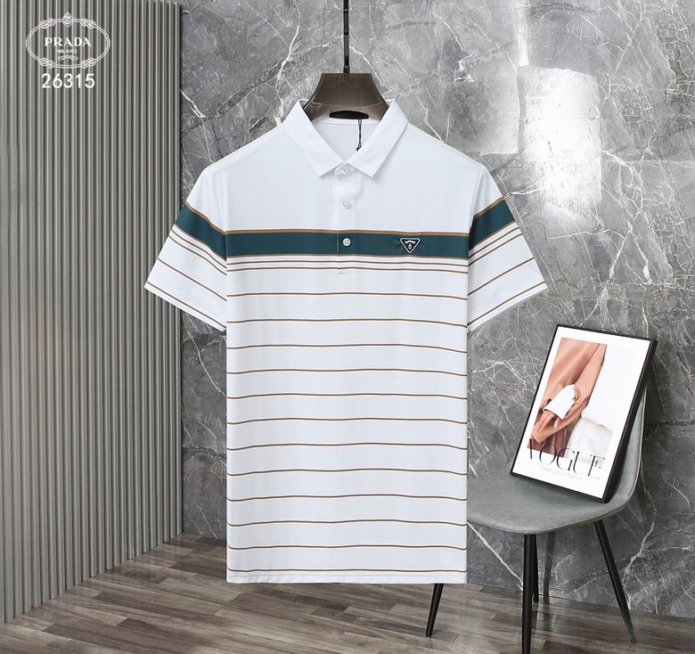 Wholesale Cheap P rada Short Sleeve Lapel T Shirts for Sale