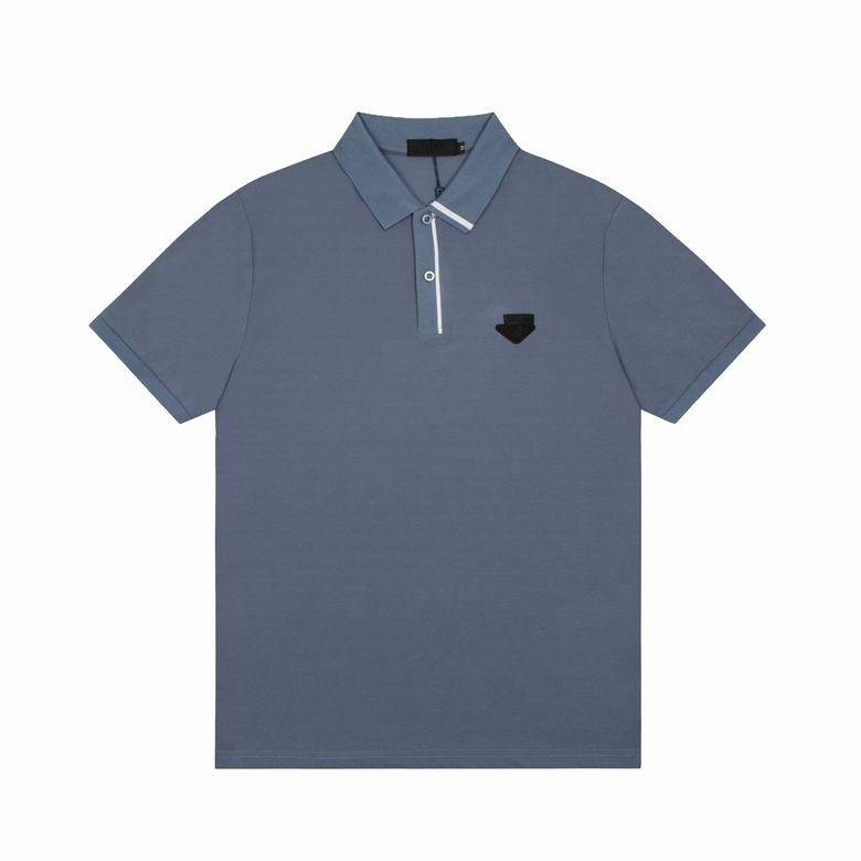 Wholesale Cheap P rada Short Sleeve Lapel T Shirts for Sale