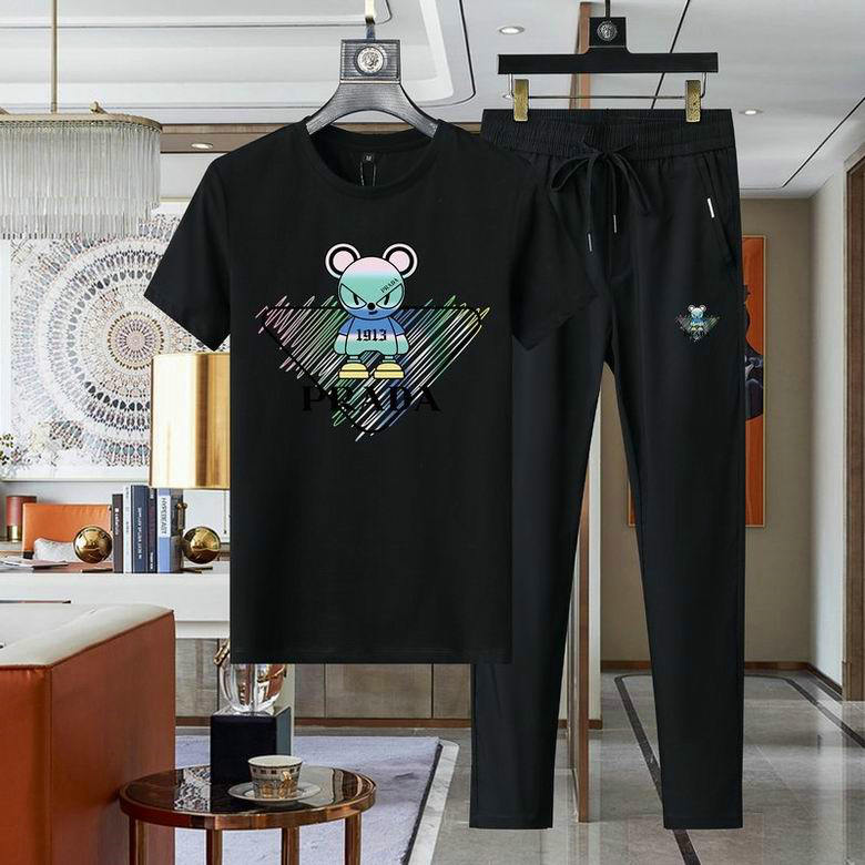 Wholesale Cheap P rada Short Sleeve Tracksuits for Sale