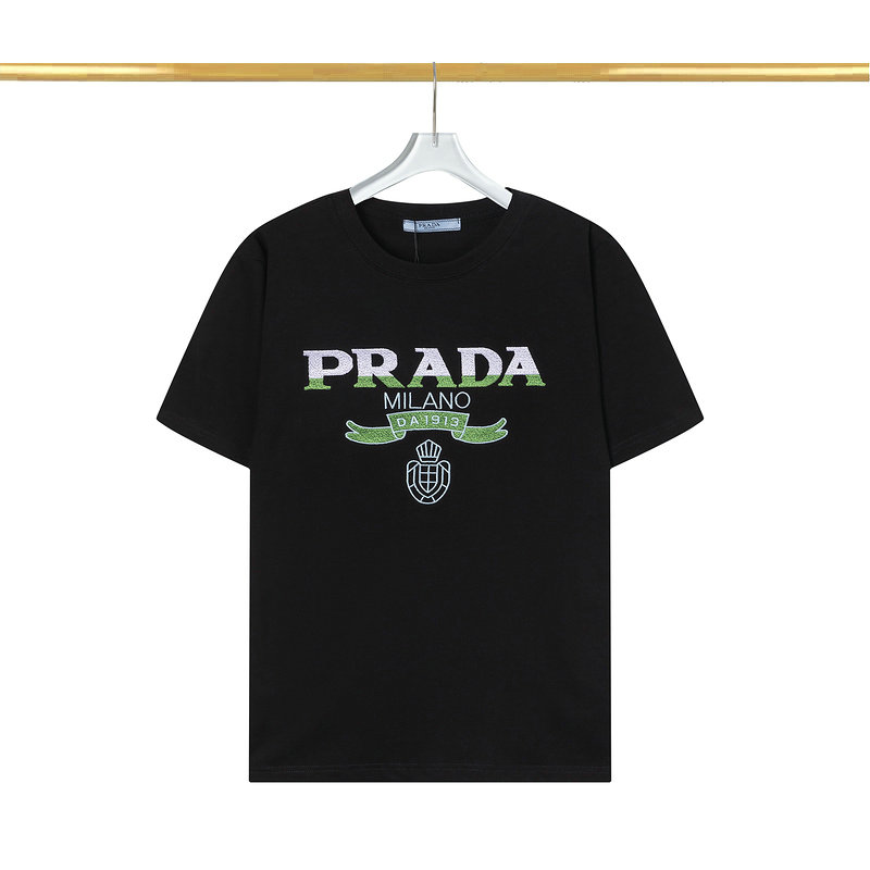 Wholesale Cheap Prada Short Sleeve Round Collar T Shirts for Sale