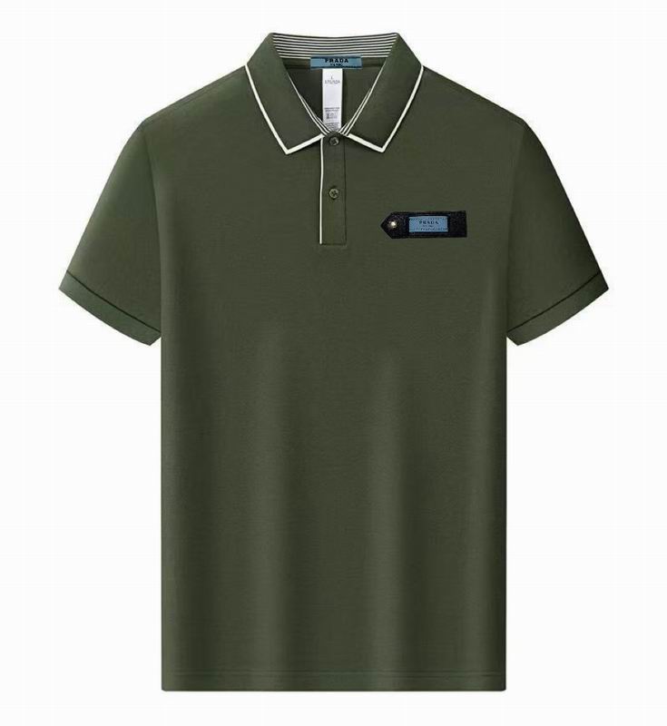 Wholesale High-quality Men's P.rada Short Sleeve Lapel Replica Designer T-Shirts for sale