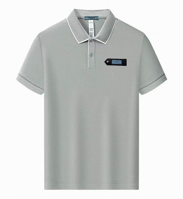 Wholesale High-quality Men's P.rada Short Sleeve Lapel Replica Designer T-Shirts for sale