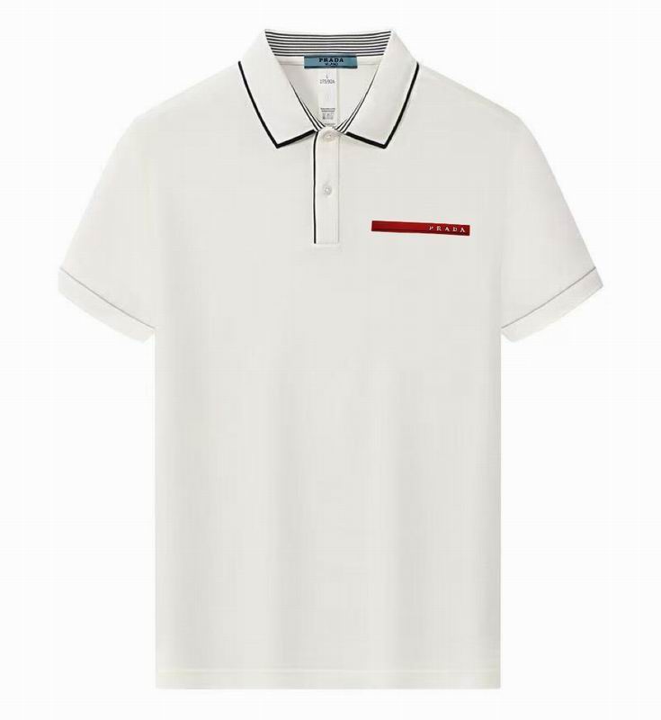 Wholesale High-quality Men's P.rada Short Sleeve Lapel Replica Designer T-Shirts for sale