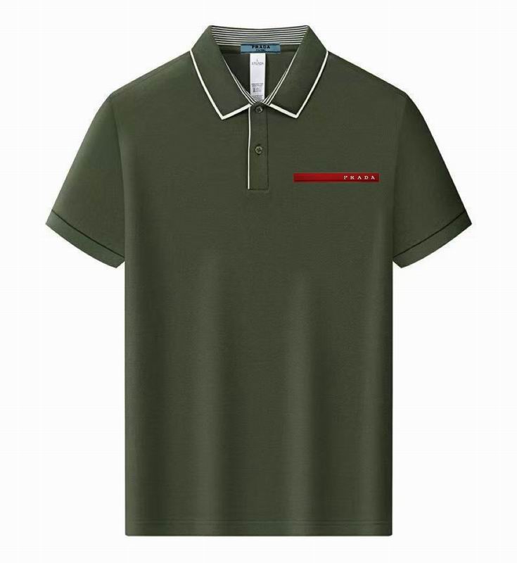 Wholesale High-quality Men's P.rada Short Sleeve Lapel Replica Designer T-Shirts for sale