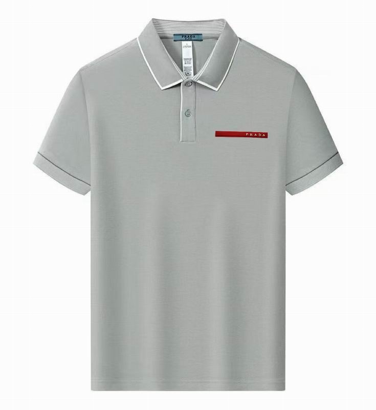 Wholesale High-quality Men's P.rada Short Sleeve Lapel Replica Designer T-Shirts for sale