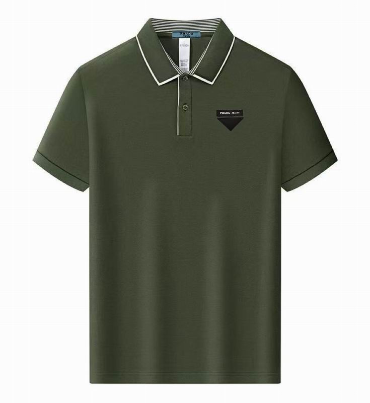 Wholesale High-quality Men's P.rada Short Sleeve Lapel Replica Designer T-Shirts for sale