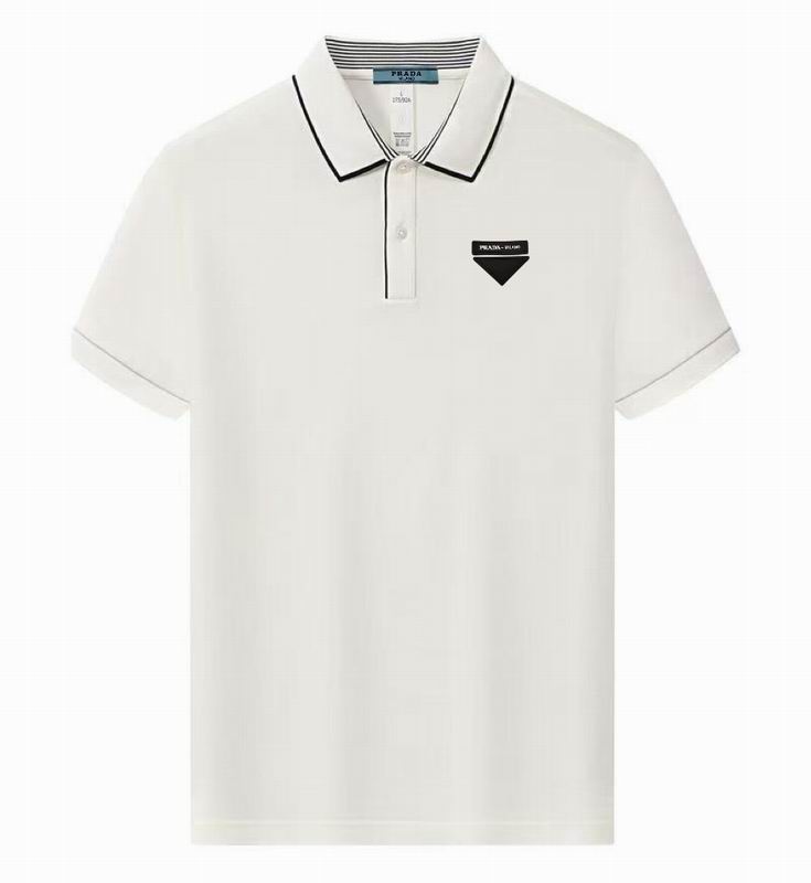 Wholesale High-quality Men's P.rada Short Sleeve Lapel Replica Designer T-Shirts for sale