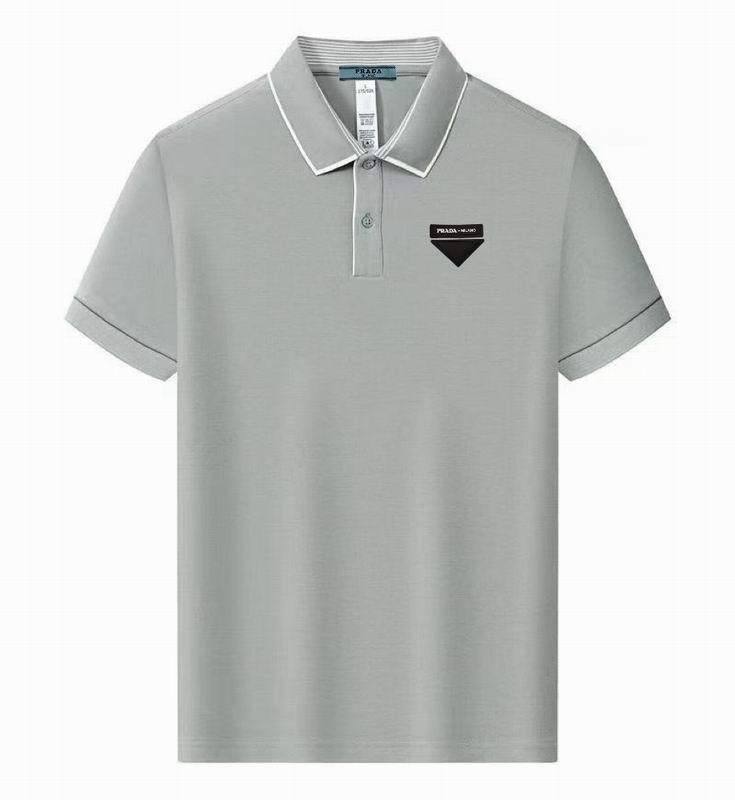 Wholesale High-quality Men's P.rada Short Sleeve Lapel Replica Designer T-Shirts for sale