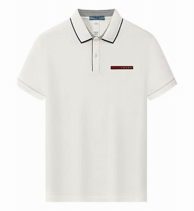 Wholesale High-quality Men's P.rada Short Sleeve Lapel Replica Designer T-Shirts for sale