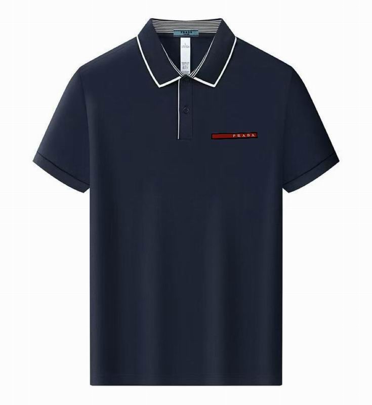 Wholesale High-quality Men's P.rada Short Sleeve Lapel Replica Designer T-Shirts for sale