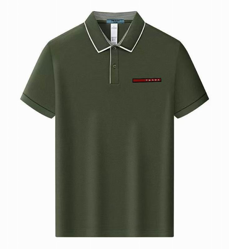 Wholesale High-quality Men's P.rada Short Sleeve Lapel Replica Designer T-Shirts for sale