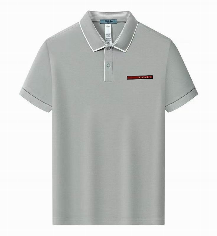 Wholesale High-quality Men's P.rada Short Sleeve Lapel Replica Designer T-Shirts for sale