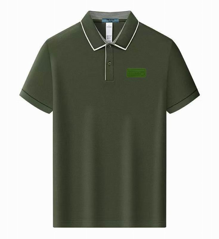 Wholesale High-quality Men's P.rada Short Sleeve Lapel Replica Designer T-Shirts for sale