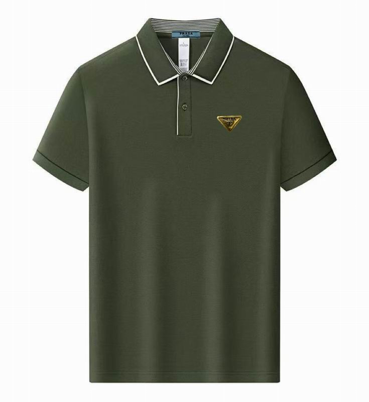 Wholesale High-quality Men's P.rada Short Sleeve Lapel Replica Designer T-Shirts for sale