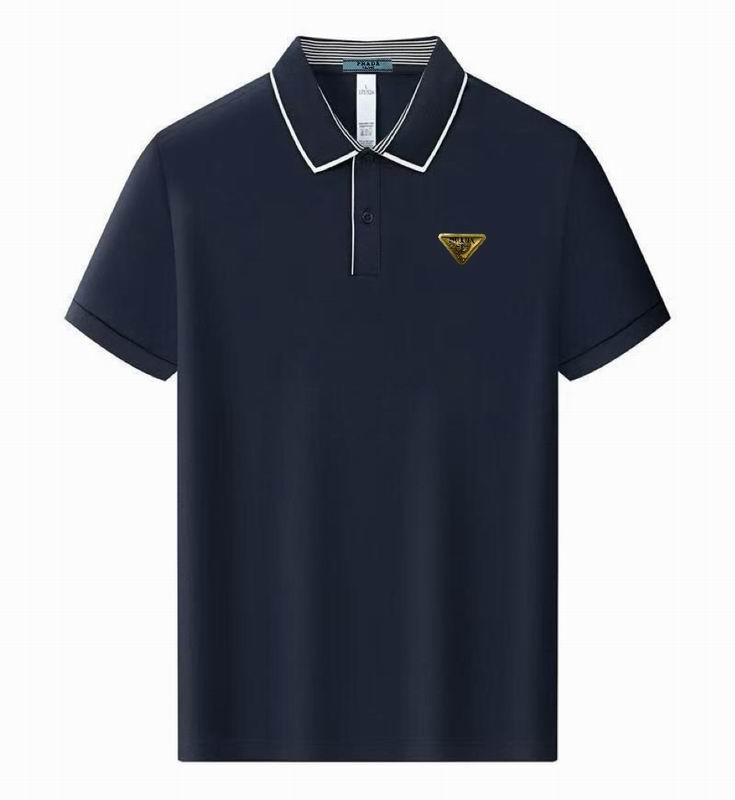 Wholesale High-quality Men's P.rada Short Sleeve Lapel Replica Designer T-Shirts for sale