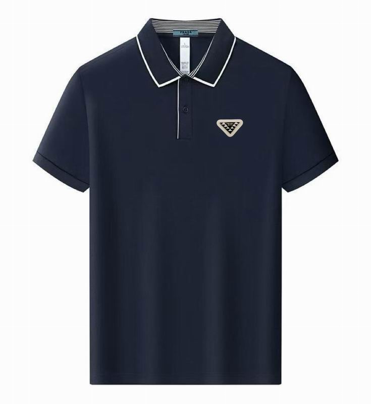 Wholesale High-quality Men's P.rada Short Sleeve Lapel Replica Designer T-Shirts for sale