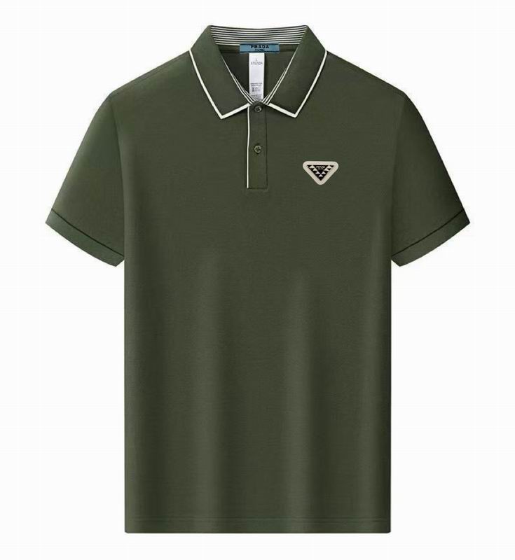 Wholesale High-quality Men's P.rada Short Sleeve Lapel Replica Designer T-Shirts for sale