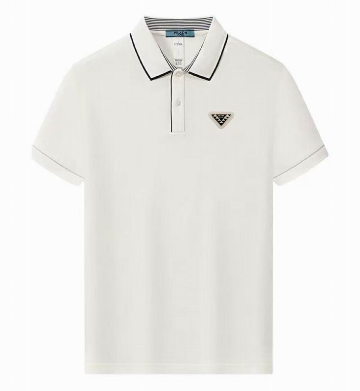 Wholesale High-quality Men's P.rada Short Sleeve Lapel Replica Designer T-Shirts for sale