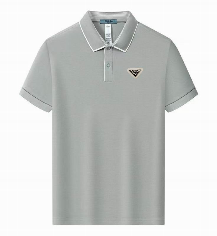 Wholesale High-quality Men's P.rada Short Sleeve Lapel Replica Designer T-Shirts for sale