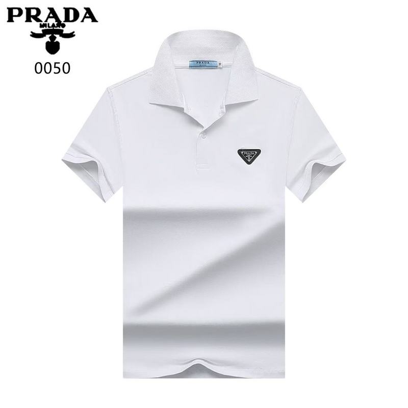 Wholesale High-quality Men's P.rada Short Sleeve Lapel Replica Designer T-Shirts for sale