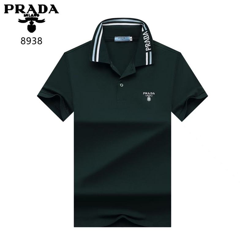 Wholesale High-quality Men's P.rada Short Sleeve Lapel Replica Designer T-Shirts for sale