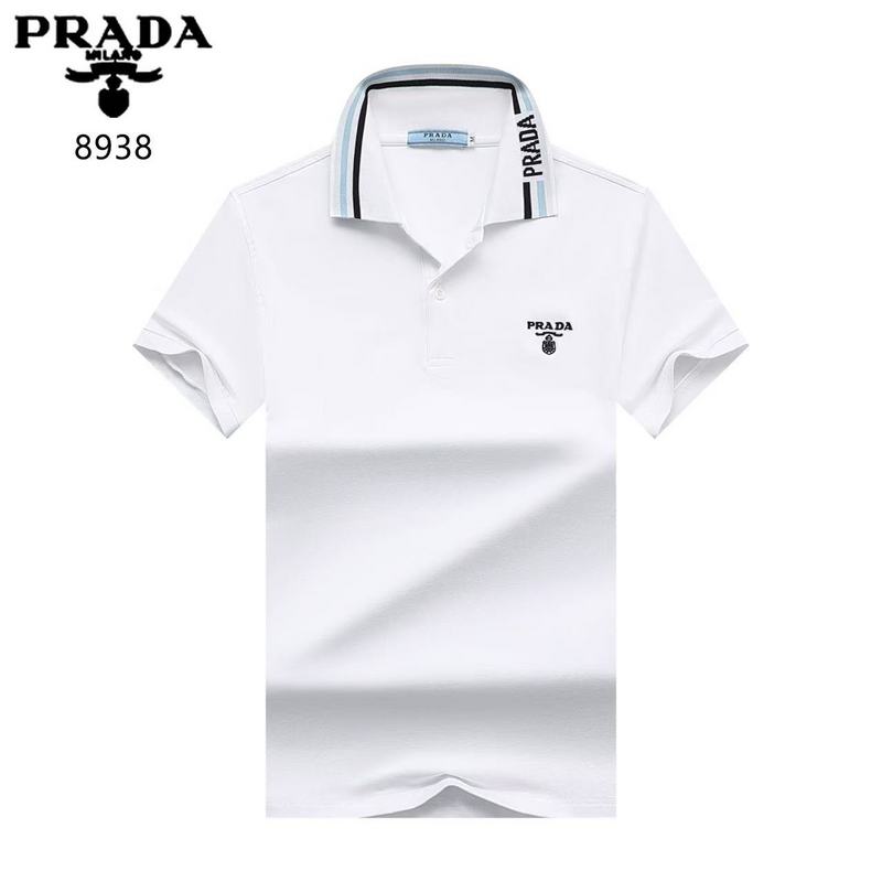 Wholesale High-quality Men's P.rada Short Sleeve Lapel Replica Designer T-Shirts for sale