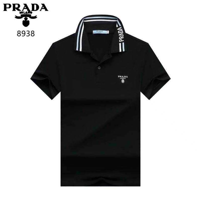Wholesale High-quality Men's P.rada Short Sleeve Lapel Replica Designer T-Shirts for sale