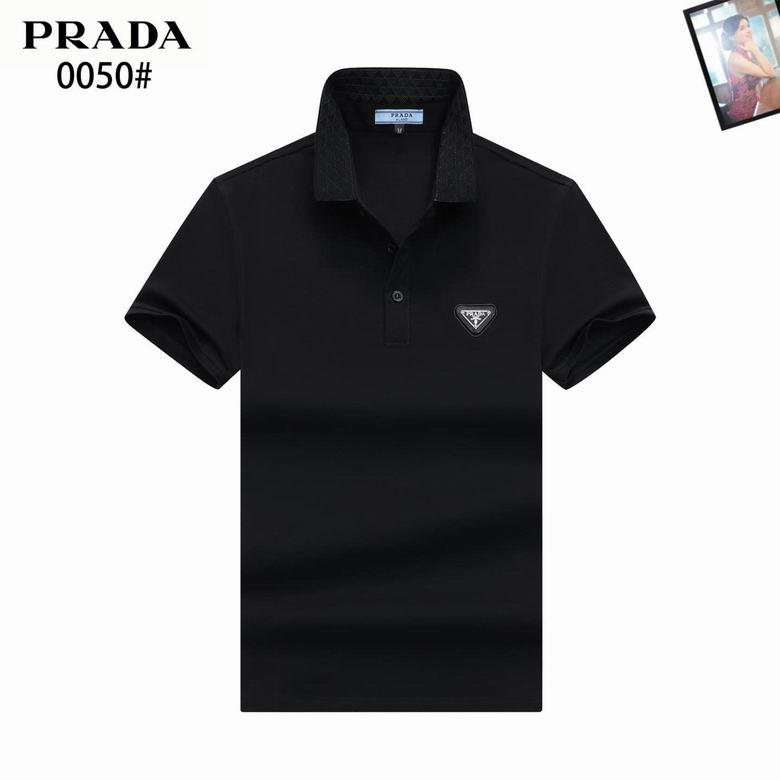 Wholesale High-quality P.rada Short Sleeve Lapel Designer T-Shirts for sale