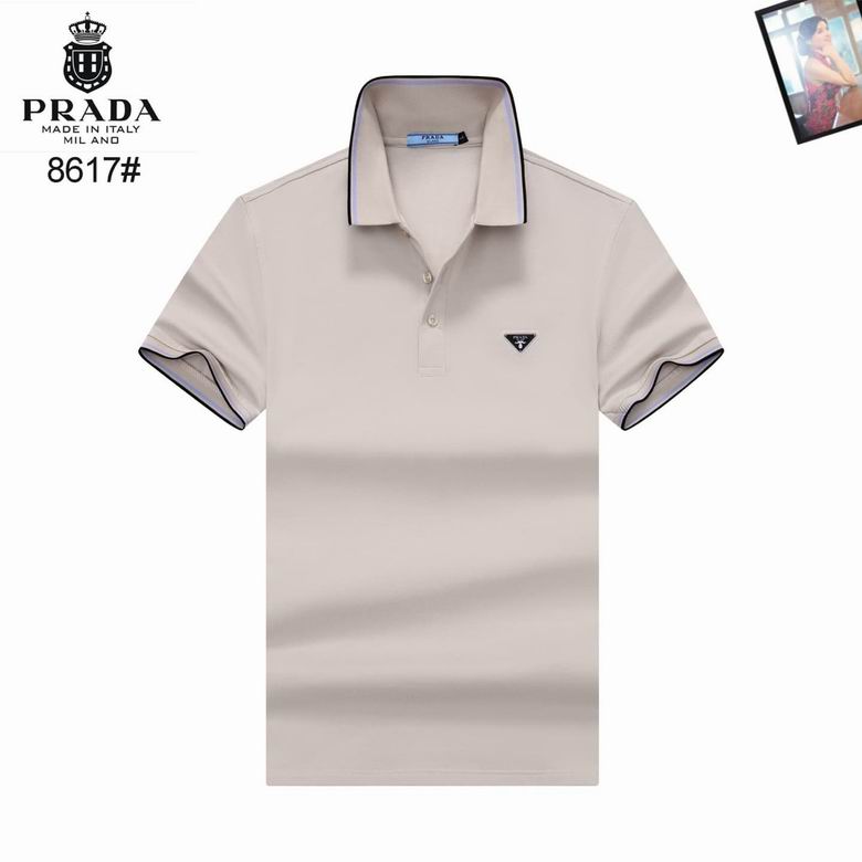 Wholesale High-quality P.rada Short Sleeve Lapel Designer T-Shirts for sale
