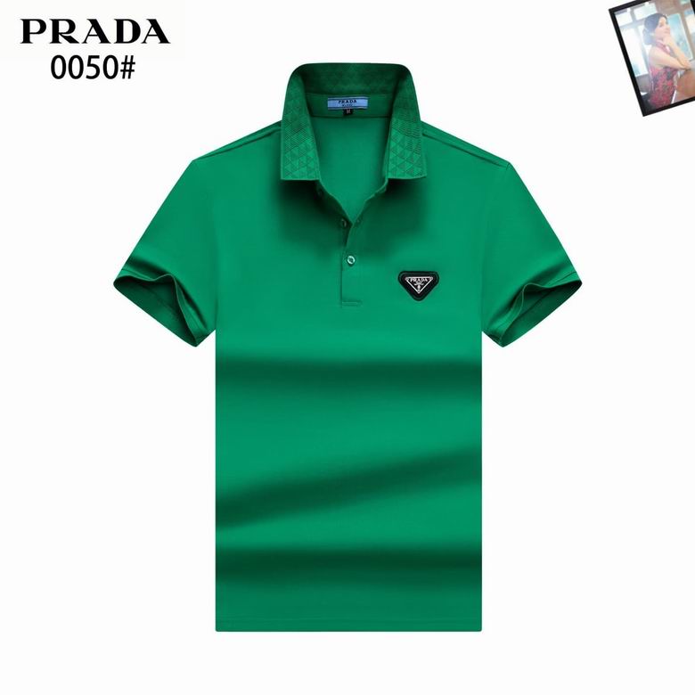 Wholesale High-quality P.rada Short Sleeve Lapel Designer T-Shirts for sale