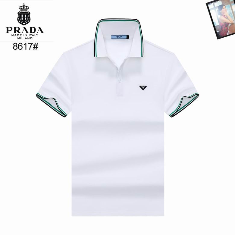 Wholesale High-quality P.rada Short Sleeve Lapel Designer T-Shirts for sale