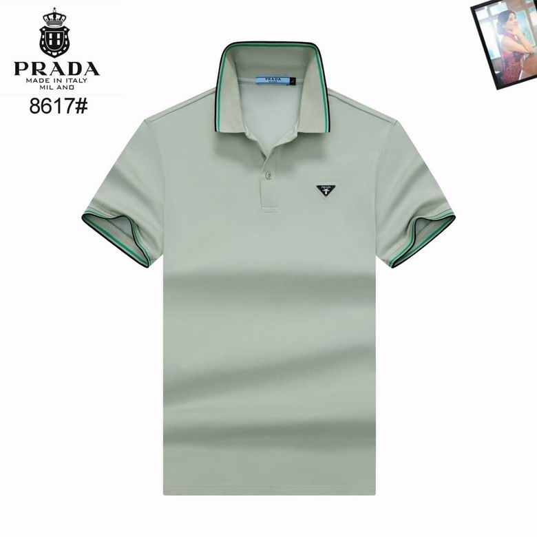 Wholesale High-quality P.rada Short Sleeve Lapel Designer T-Shirts for sale