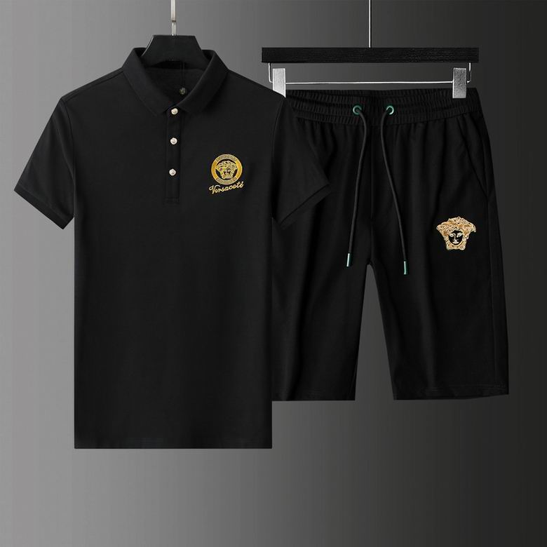 Wholesale Cheap V ersace men Short Sleeve Tracksuits for Sale