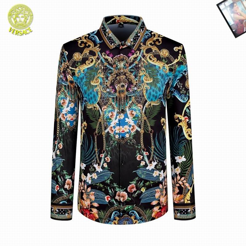 Wholesale High-quality men's Fashion V.ersace Long Sleeve Replica Designer Shirts for sale