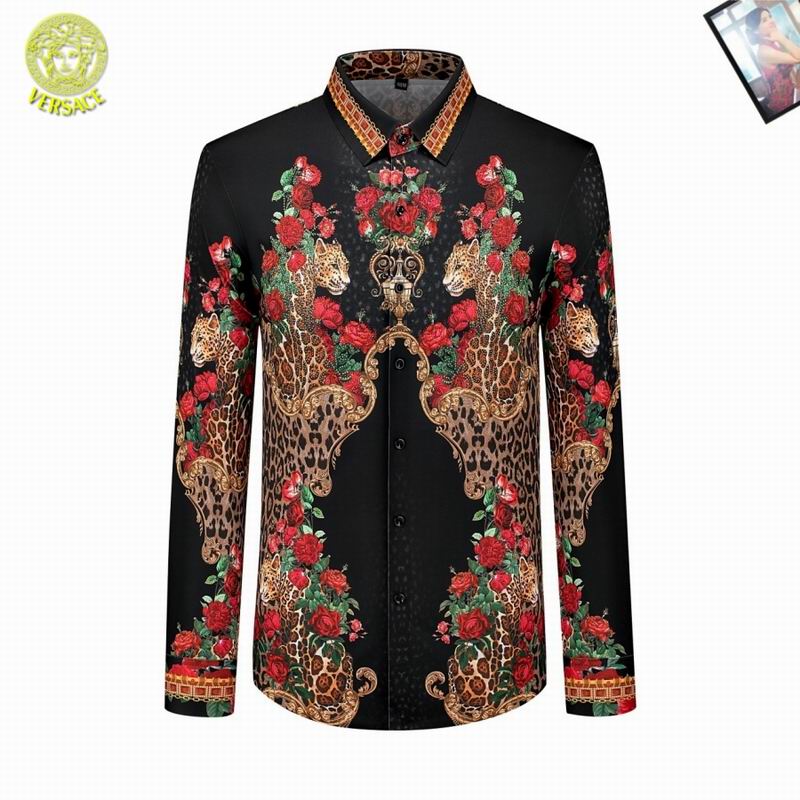 Wholesale High-quality men's Fashion V.ersace Long Sleeve Replica Designer Shirts for sale
