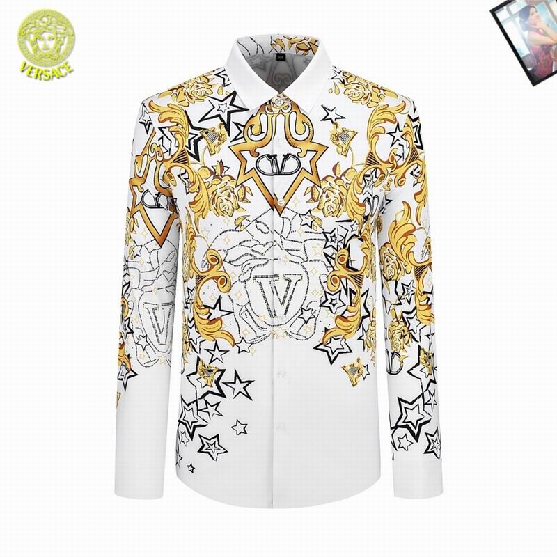 Wholesale High-quality men's Fashion V.ersace Long Sleeve Replica Designer Shirts for sale