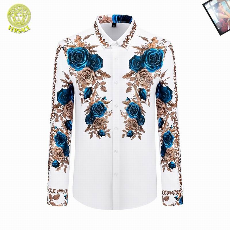 Wholesale High-quality men's Fashion V.ersace Long Sleeve Replica Designer Shirts for sale