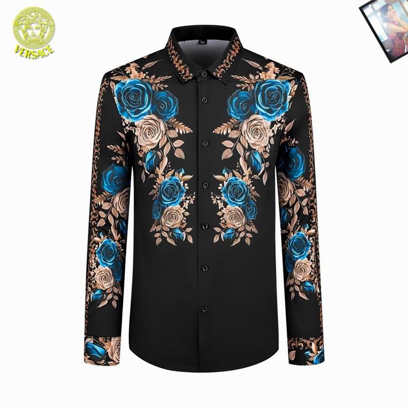 Wholesale High-quality men's Fashion V.ersace Long Sleeve Replica Designer Shirts for sale