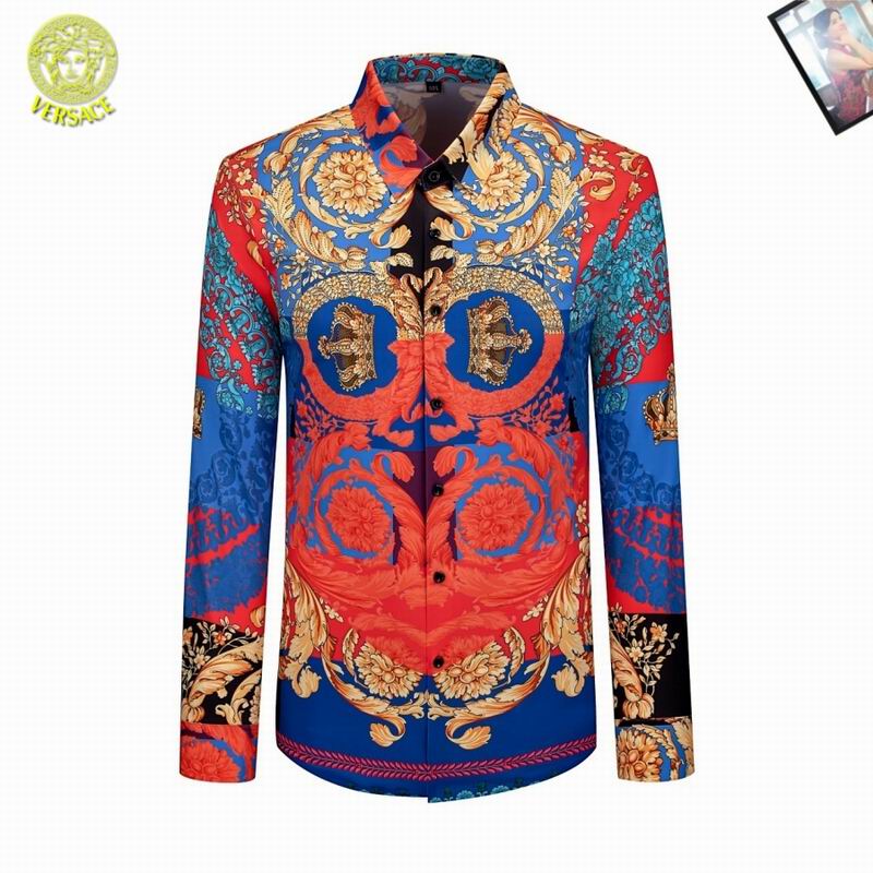 Wholesale High-quality men's Fashion V.ersace Long Sleeve Replica Designer Shirts for sale