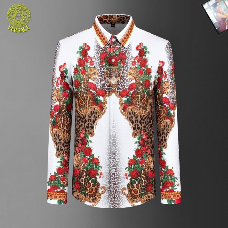 Wholesale High-quality men's Fashion V.ersace Long Sleeve Replica Designer Shirts for sale