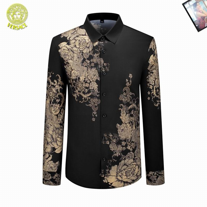 Wholesale High-quality men's Fashion V.ersace Long Sleeve Replica Designer Shirts for sale