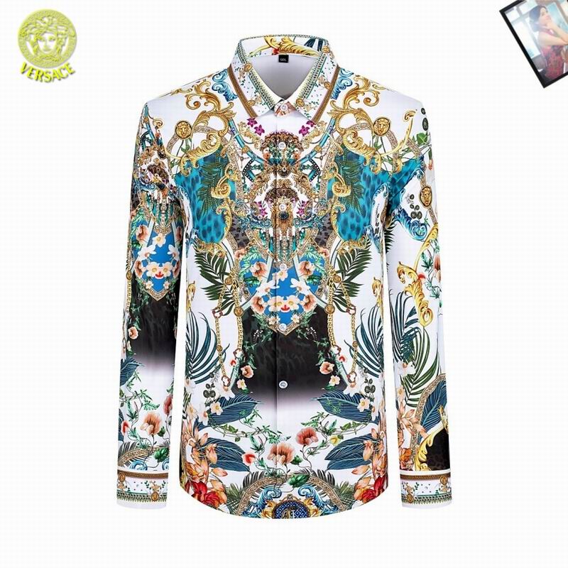 Wholesale High-quality men's Fashion V.ersace Long Sleeve Replica Designer Shirts for sale