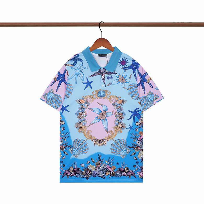 Wholesale Cheap V ersace Short Sleeve Lapel T Shirts for Sale