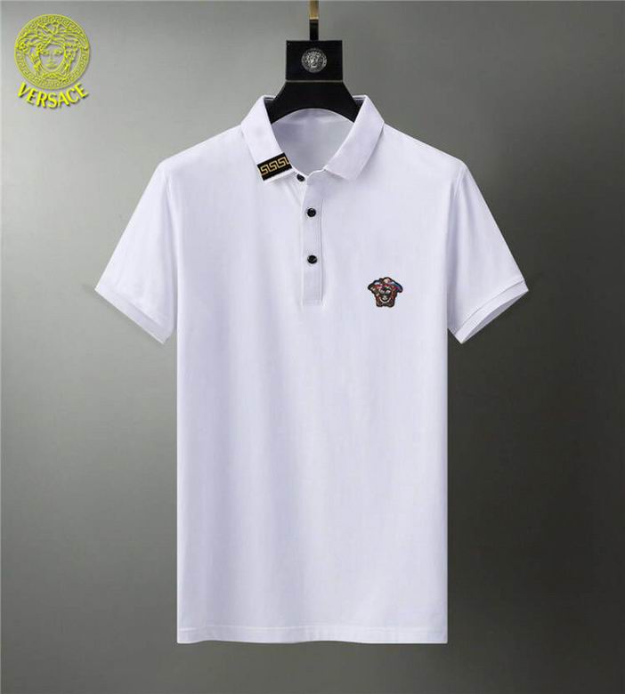 Wholesale Cheap V ersace Polo Short Sleeve Lapel T Shirts for Sale